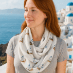 Santorini Scarf – Lightweight Chiffon Scarf Inspired by Santorini Architecture