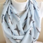 Shark Scarf – Blue Infinity Scarf with Shark Print for Ocean Lovers