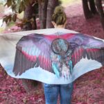 Feather Wings Scarf Boho Festival Wrap – Oversized Dreamcatcher Scarf