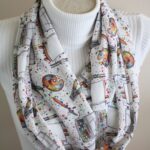Art Painting Scarf with Palette and Brush Pattern – Gift for Artists