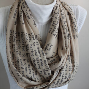 Jane Austen Quote Emma Book Infinity Scarf for Teachers and Book Lovers