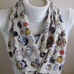 Neko Atsume Scarf with Cute Cartoon Cat Print