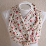 Mushroom Scarf with Botanical Red and Earthy Mushroom Print