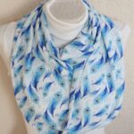 Peacock Scarf with Vibrant Blue Feather Print – Infinity Style
