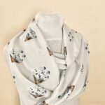 Santorini Scarf – Infinity Scarf with Greek House Print for Travel Lovers