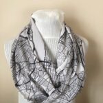New York City Map Scarf Featuring Manhattan and Brooklyn Street Print