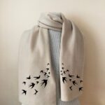 flying swallows scarf women bird lover gift