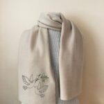 Pigeon Scarf – symbolic peace dove fleece scarf gift for women