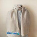 Paris Scarf with Eiffel Tower print – fleece skyline gift for her