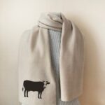 cow scarf cozy farmer gift for her