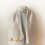 Parrot Scarf with watercolor parrot design – fleece gift for bird lovers