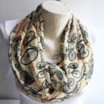 Vintage Bicycle Infinity Scarf for Women – Retro Bike Print Loop Scarf
