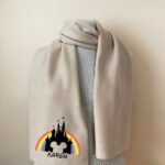 Mickey Castle Scarf with Rainbow and Personalized Name