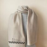 Chess Scarf with minimalist chess piece design and fleece material