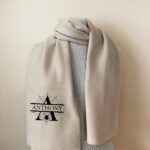 Custom Halloween Scarf with spider web and personalized name design