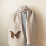 moth scarf fleece accessory with insect print