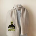Frankenstein Scarf – gothic fleece scarf with vintage horror monster design