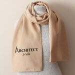 Architect Scarf with personalized name gift for women in architecture