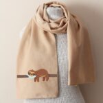 Hanging Sloth Fleece Scarf – Cute and cozy sloth scarf gift for her
