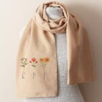 Custom Birth Flower Scarf with personalized floral names for Mother’s Day gift