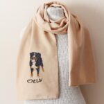 Custom Australian Shepherd Scarf with personalized dog illustration and name