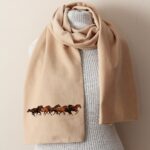 Running Horses Scarf with Galloping Horse Print – Western Gift for Her