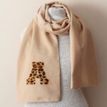 custom leopard print scarf with monogram