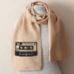 cassette tape scarf retro fleece accessory