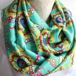 Floral Scarf with Vibrant Infinity Satin Design