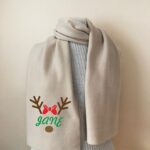 Cozy Custom Christmas Scarf with reindeer design and name
